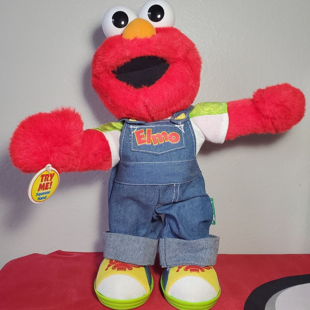 1999 sesame street Let's pretend Elmo plush Talking toy doll stuffed Fisher pric